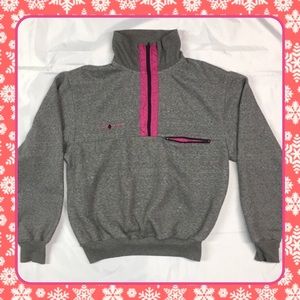 Vintage Black Diamond Med Half Zip Grey Pullover